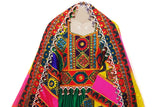 Afghani Dress In Green Color With Beautiful Embroidery And Beads Work
