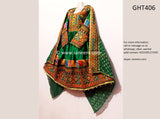 Afghan Traditional Dress In Green Color With Mirrors Embroidery Work