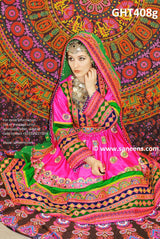 Afghani Dress In Pink And Green Color Muslim Wedding Dresses Online