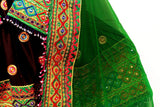 Exquisite Black Afghani Dress with Intricate Mirror Embellishments