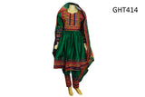 Afghan Wear Pashtun Bridal Dress In Green With Fancy Embroidery