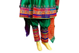 Afghan Wear Pashtun Bridal Dress In Green With Fancy Embroidery