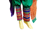 Afghan Wear Pashtun Bridal Dress In Green With Fancy Embroidery
