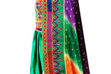 Afghan Wear Pashtun Bridal Dress In Green With Fancy Embroidery