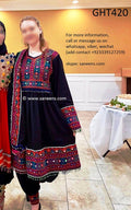 Pathani Dress In Black Color With Beads Work And Embroidery