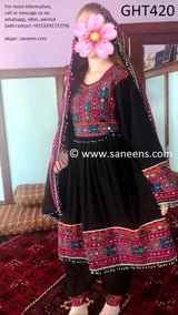 Pathani Dress In Black Color With Beads Work And Embroidery