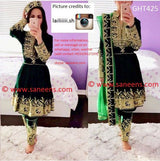 Pathani Dress In Green Velvet Muslim Wedding Dresses