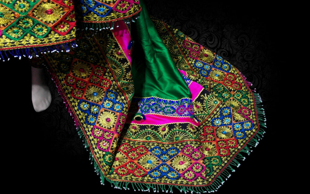 pathani dress in green color