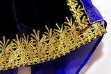 Pathani Dress In Blue Velvet Afghan Clothes With Floral Embroidery