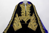 Pathani Dress In Blue Velvet Afghan Clothes With Floral Embroidery
