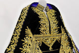 Pathani Dress In Blue Velvet Afghan Clothes With Floral Embroidery