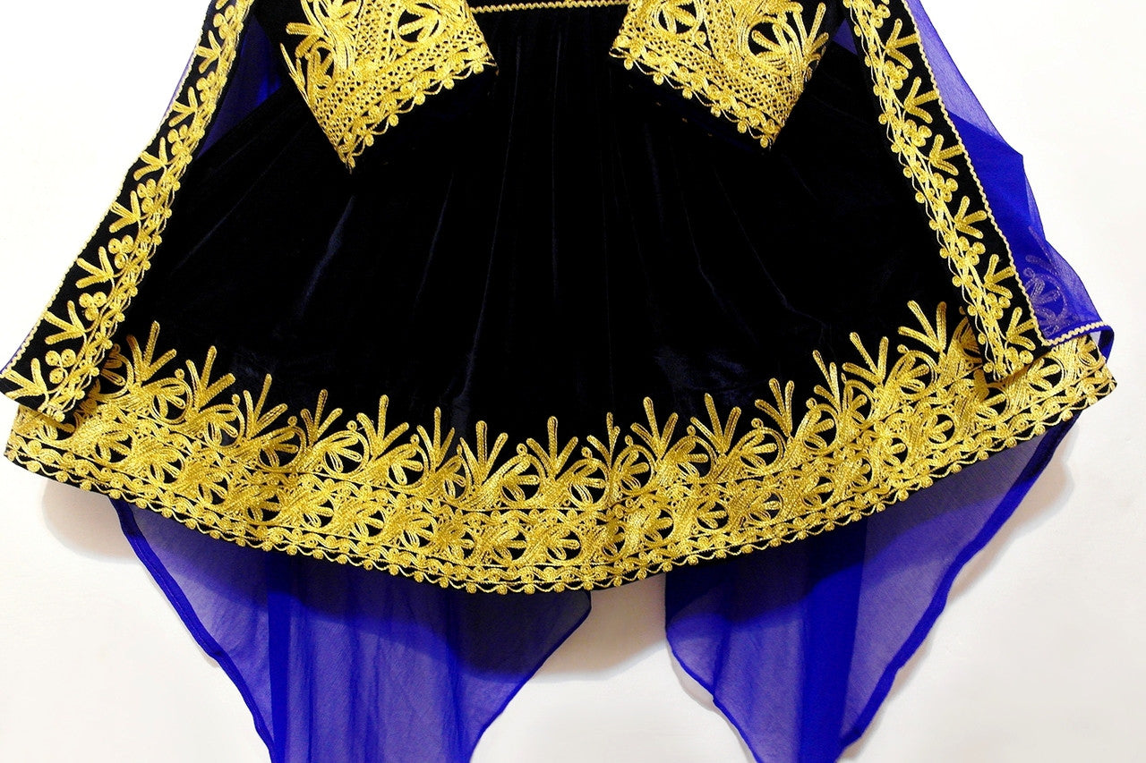 pashtun bridal frock in velvet fabric