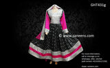 Mirrors Work Afghan Nikah Clothes Pashtun Bridal Dress In Black Color