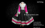Mirrors Work Afghan Nikah Clothes Pashtun Bridal Dress In Black Color