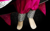 Mirrors Work Afghan Nikah Clothes Pashtun Bridal Dress In Black Color