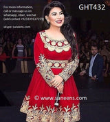 Afghan Pashtun Bridal Red Velvet Dress