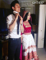 Muslimah Fashion Afghan Clothes In White Color Pashtun Bridal Outfit