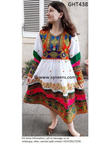 Elegant Pashtun Bridal Frock Traditional White Afghan Dress