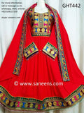 Pathani Dress In Red Color Persian Pashtun Bridal Frock Afghan Clothes