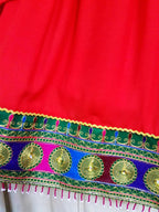 afghan dress in red color, hijab fashion