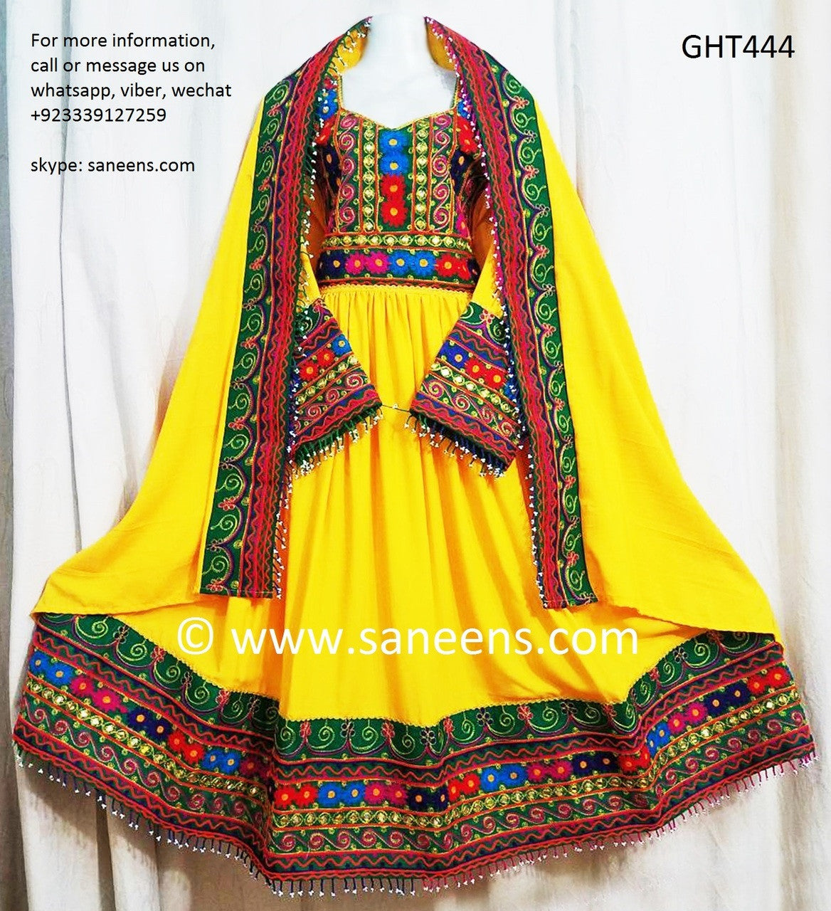 Buy New Afghani Dress In Yellow Color Pashtun Persian bridal Clothes