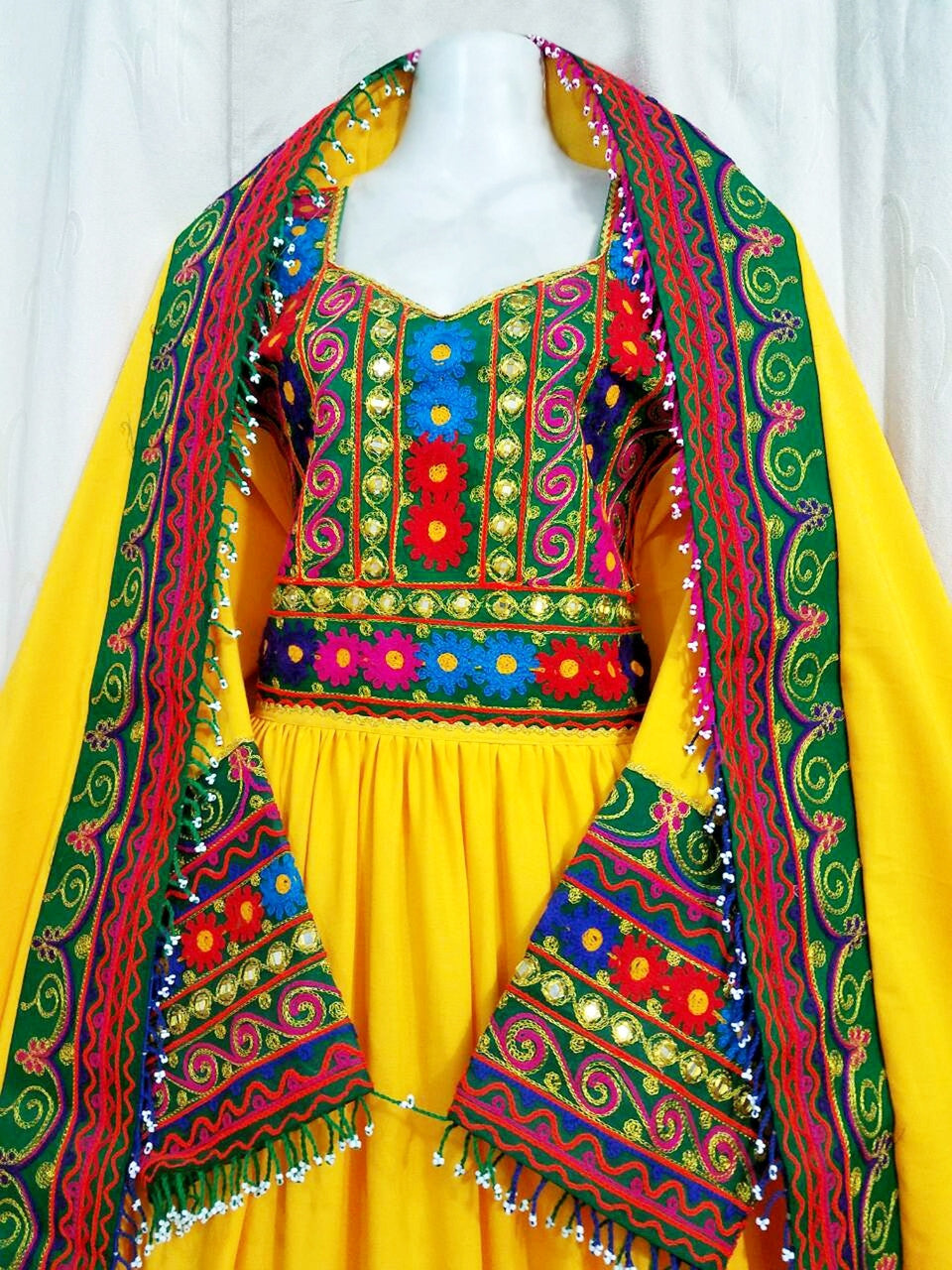 pathani dress in yellow color