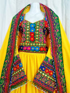 pathani dress in yellow color
