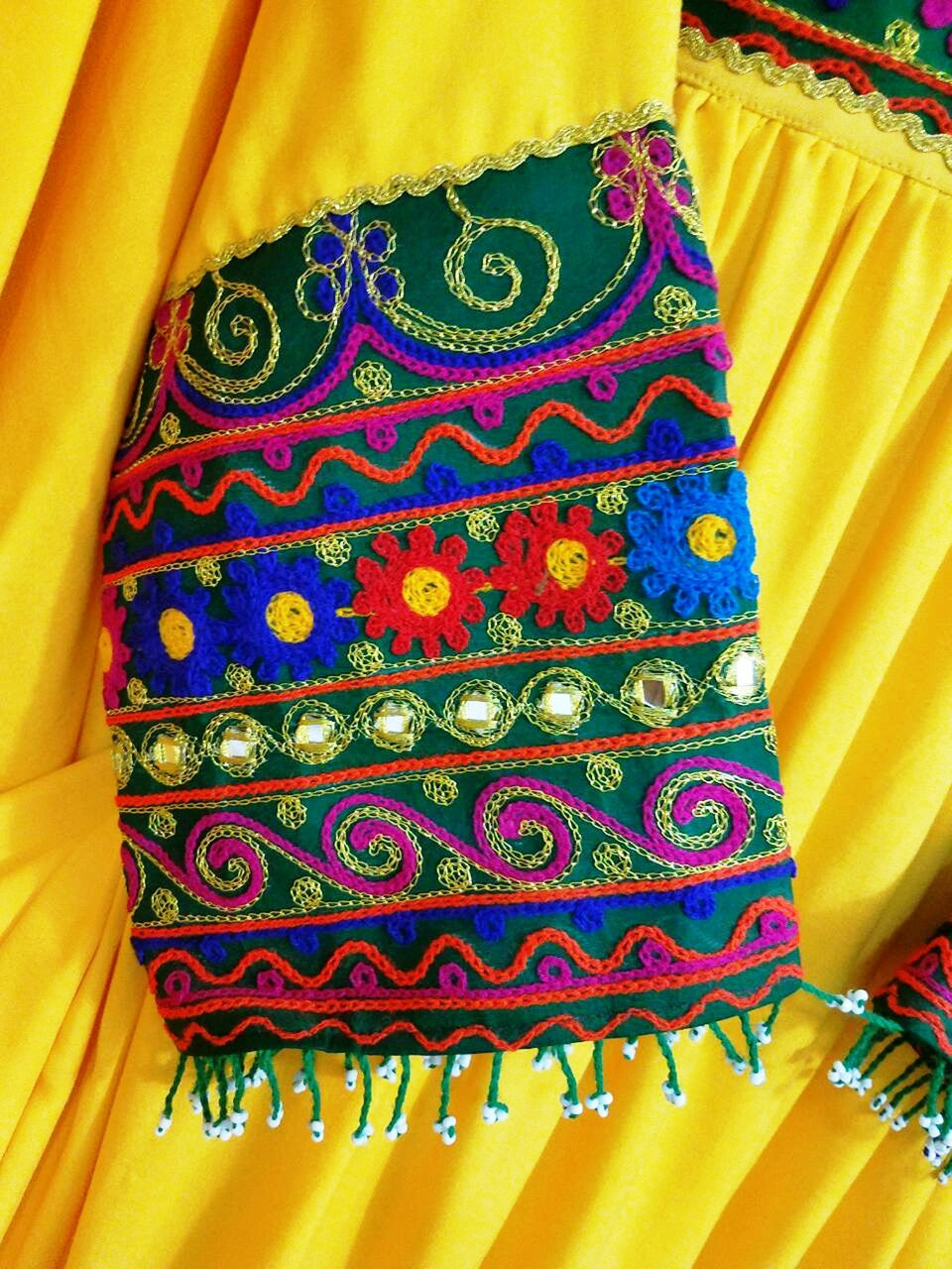 new afghan dress with mirrors work