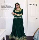Dark Green Velvet Afghani Dress