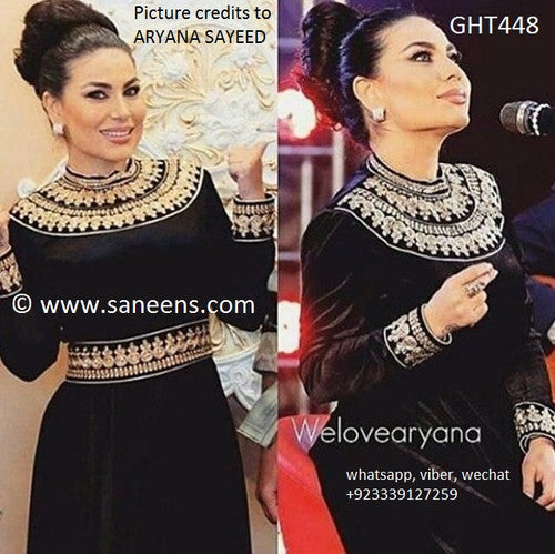 Buy Afghan Singer Aryana Sayeed Dress In Black Color Pashtun Bridal Clothes