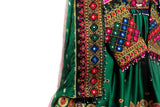 Afghani Dress In Green Color Nikah Event Pashtun Clothes Hijab Fashion