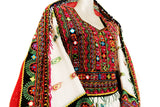 Afghan Fashion Mirrors Work Dress In White Color Islamic Nikah Costume