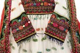 Afghan Fashion Mirrors Work Dress In White Color Islamic Nikah Costume