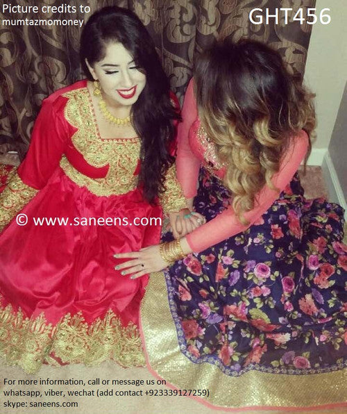 Buy Pashtun Bridal Clothes Afghan Dress In Red Color