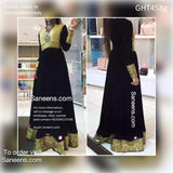Muslim Wedding Dress In Black Velvet With Fancy Lace