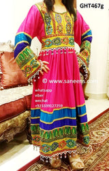 Traditional Afghan Clothes In Pink Color Pashtun Singer Fashionable Dress