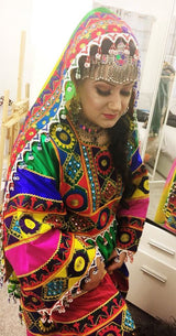 Muslim Nikah Event Dress In Green Color Afghan Persian Bridal Clothes