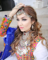 Buy Online White Color Afghani Gown Pashtun Bridal Long Dress Clothes