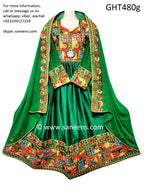 Afghan Wedding And Mehndi Green Clothes For Brides