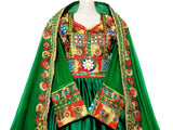 Afghan Wedding And Mehndi Green Clothes For Brides