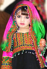 Pashtun Kids Frock In Black Color Afghan Clothes Muslim Event Dress