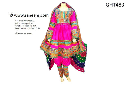 Pathani Dress In Pink Color Muslim Nikah Clothes With Mirrors Work