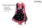 Afghan Gown In Black Color With Large Mirror Medallions