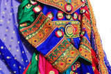 Pashtun Bridal Dress In Multicolor With Lot of Mirrors And Needlework