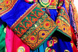 Pashtun Bridal Dress In Multicolor With Lot of Mirrors And Needlework
