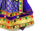 Afghan Gown In Blue Color Pashtun Bridal Frock Needlework Chest Patch