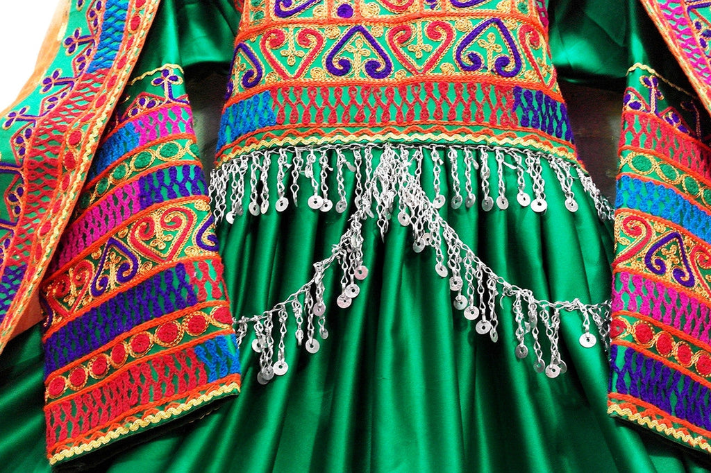 afghani dress with chains, muslimah fashion