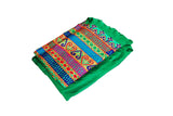Pashtun Nikah Frock Afghani Dress In Green Color With Waist Chains