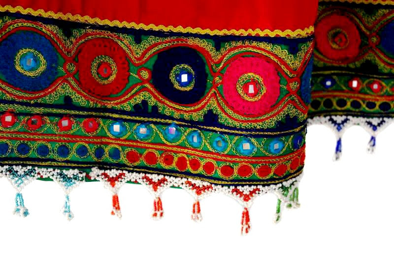 Embroidery with mirror work