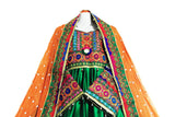 Buy Afghan Clothes In Green Color With Choli Fabric Muslim Nikah Dress